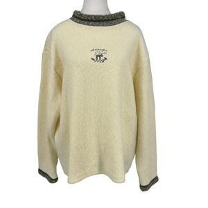 Vintage EMI Alaska Moose Sweater Embroidered Fuzzy Cozy Women’s XL